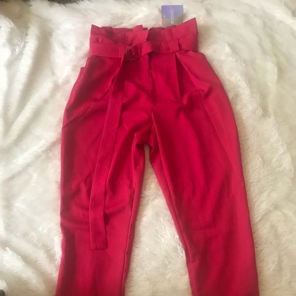 Pink High Waisted Trousers - Picture 1 of 2